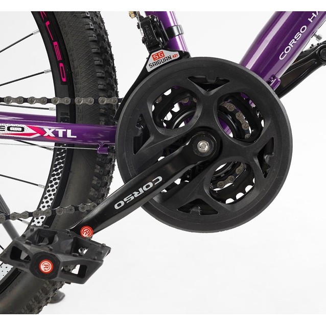 Велосипед 26 ST Corso «KLEO» KL-26904 сталь 15", (к-т Saiguan) фіолетово-рожевий фото westvelo.com