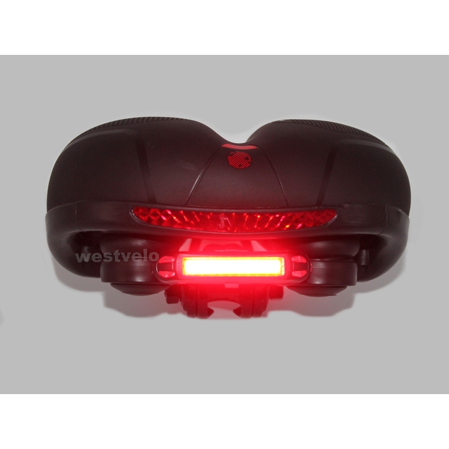Сідло на демферах з отвором SPORT ACTIVE м'яке + мигалка USB з катафотом фото westvelo.com