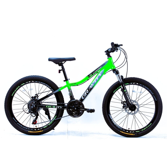 Велосипед 24 AL Corso «GRAVITY» GR-24311 алюміній 12", (к-т SHIMANO) чорно-салатовий фото westvelo.com