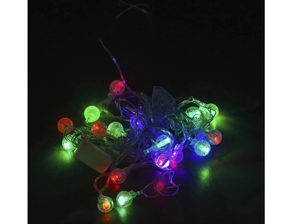Гірлянда 4 м, 20 лампочок, кольорове світло, подовжувач, прозорі ліхтарики, 220V (С 54309)