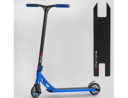 Самокат трюковий Best Scooter «FREESTYLE» N-12740 чорно-синій, HIC-система, пеги, AL диск та дека, колеса PU Ø120mm, ширина керма - 58 см
