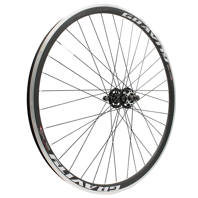 Колесо 28-29 зад, обід 2-ний чорний, втулка ST. SHUNFENG, диск 6 болтів, чорна спиця фото westvelo.com