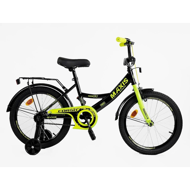Дитячий велосипед 18 ST Corso «MAXIS» CL-18130 чорно-салатовий фото westvelo.com
