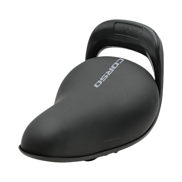 Сідло дитяче CORSO CLM-1618205 чорне з пластиковою спинкою фото westvelo.com
