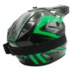 Шолом, закритий крос/ендуро (М) DOT/АТV EDX 025 чорно-зелений глянець з дашком + окуляри фото westvelo.com