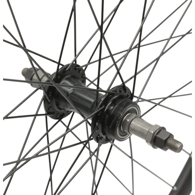 Колесо 26 зад, обід 2-ний чорний, втулка AL на промах чорна, чорна спиця (Gravity) фото westvelo.com