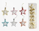 Новорічні прикраси .6 шт, 6 видів, зірочки, у слюді, ВИДАЄТЬСЯ МІКС ВИДІВ (C 67720) фото westvelo.com