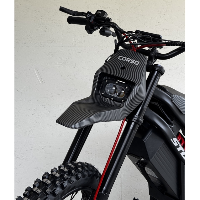 Електродіртбайк Corso «STORM» E-2500 Trail SR-74640 двигун 2500W, акумулятор 60V 27Ah літієвий, чорний, колеса 17" фото westvelo.com