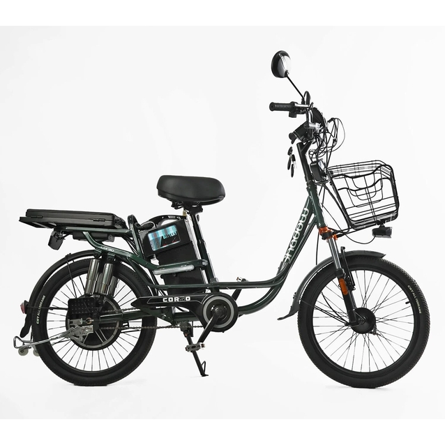 Електровелосипед 22 ST Corso «SHADOW» SH-8036-9 / с-31 сталь, 500W, акум 48V20AH, зелений фото westvelo.com