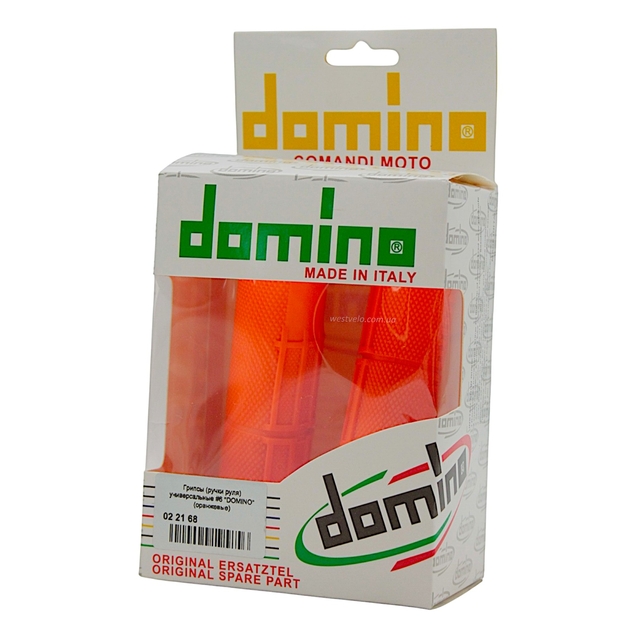 Мото гріпси DOMINO універсальні (тип6) помаранчеві ITALY фото westvelo.com