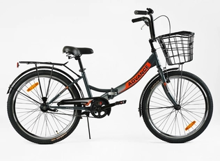 Міський велосипед 24 ST Corso «ADVANCE» AD-24715 (складна рама) сталь 14", сіро-помаранчевий(+к/к/б)