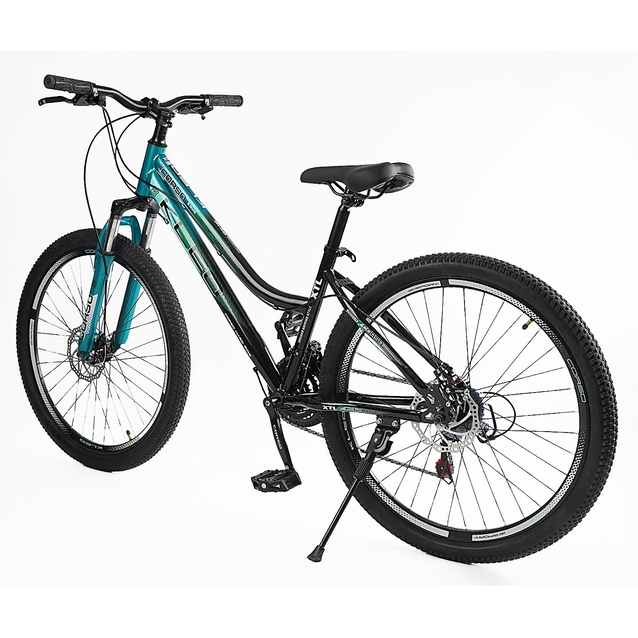 Велосипед 26 ST Corso «KLEO» KL-26206 сталь 15", (к-т Saiguan) чорно-бірюзовий фото westvelo.com