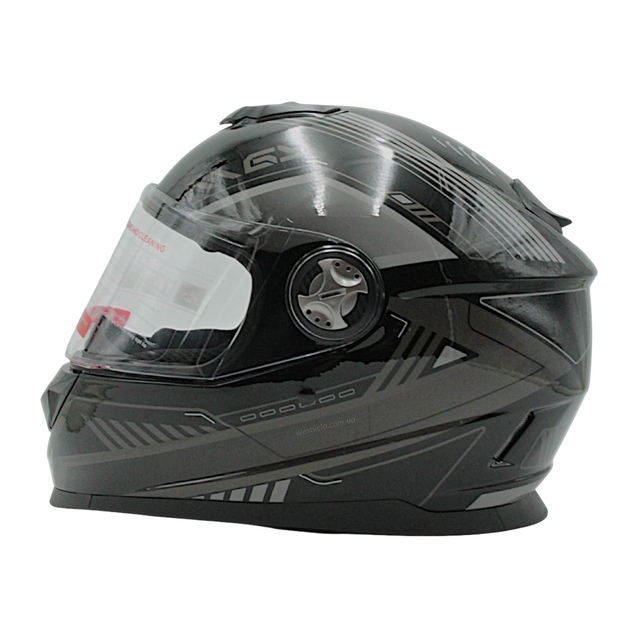 Мото шолом, закритий (L 59-60) BLD-М65 PATRUN, інтеграл, чорно-сірий глянець фото westvelo.com
