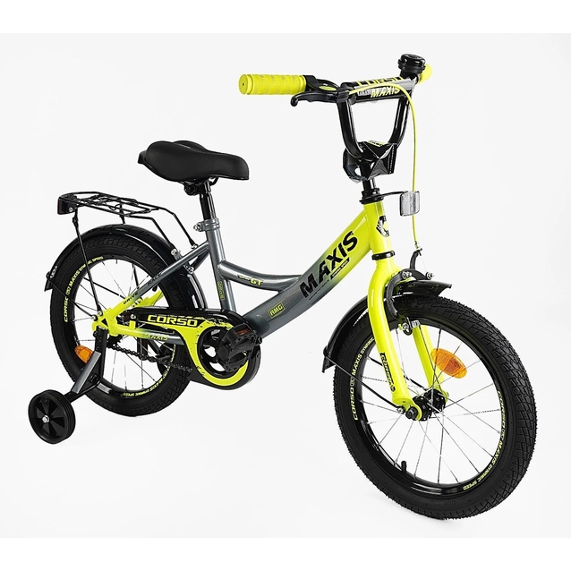 Дитячий велосипед 18 ST Corso «MAXIS» CL-18922 сіро-жовтий фото westvelo.com