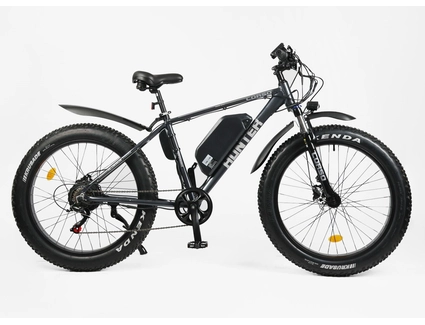 Електрофетбайк 26 AL Corso «HUNTER» HT-76285 алюміній 19", двигун 500W, акумулятор 48V 15Ah літієвий, (к-т SHIMANO) графітовий