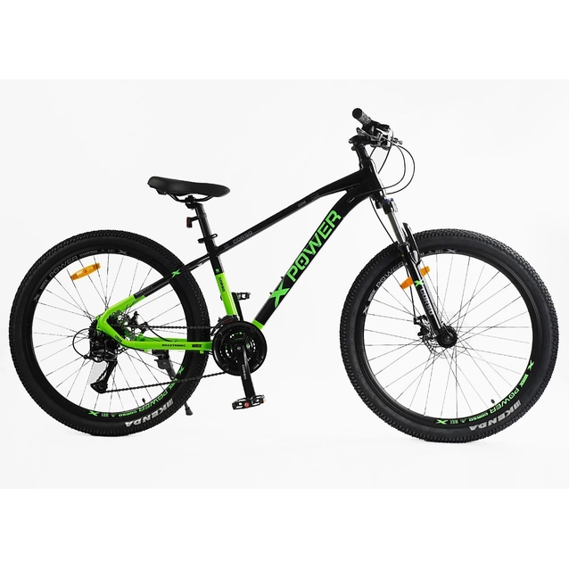 Велосипед 27.5 AL Corso «X-POWER» PW-76300 алюміній 15", (к-т SHIMANO) чорно-салатовий фото westvelo.com