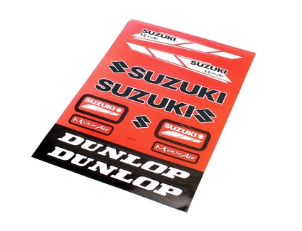 Наклейки "Suzuki / Dunlop" 8 шт (22х32мм), на планшеті