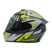 Мото шолом, закритий (L) "221" чорно-зелено-сірий, глянцевий фото westvelo.com