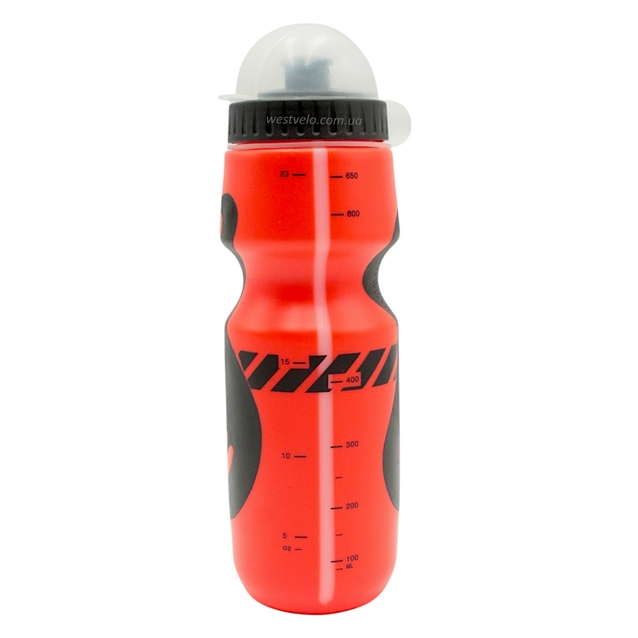 Фляга Discovery 650ml харч.пластик, червоно-чорна, з гумовими вставками