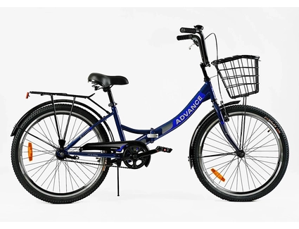Міський велосипед 24 ST Corso «ADVANCE» AD-24003 (складна рама) сталь 14", синій (+к/к/б)