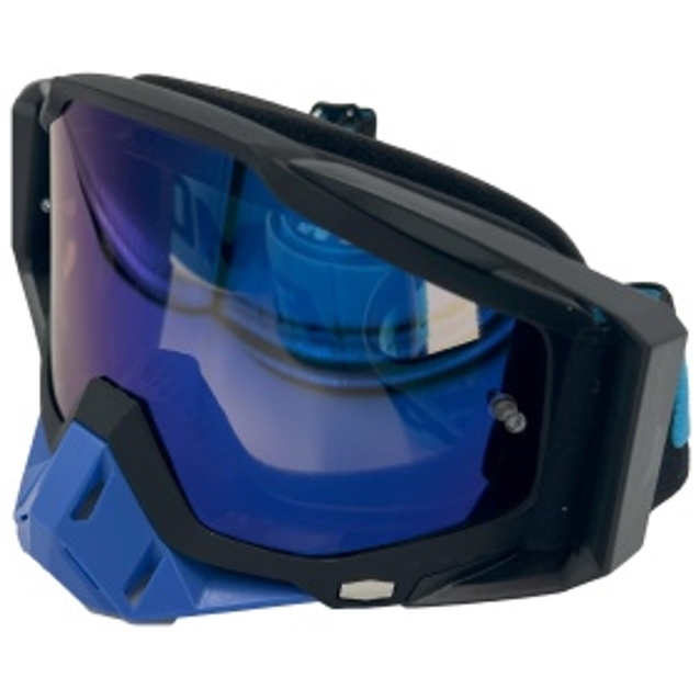 Мото окуляри Кросс-ендуро "MO-4" чорно-сині із дзеркальною лінзою фото westvelo.com