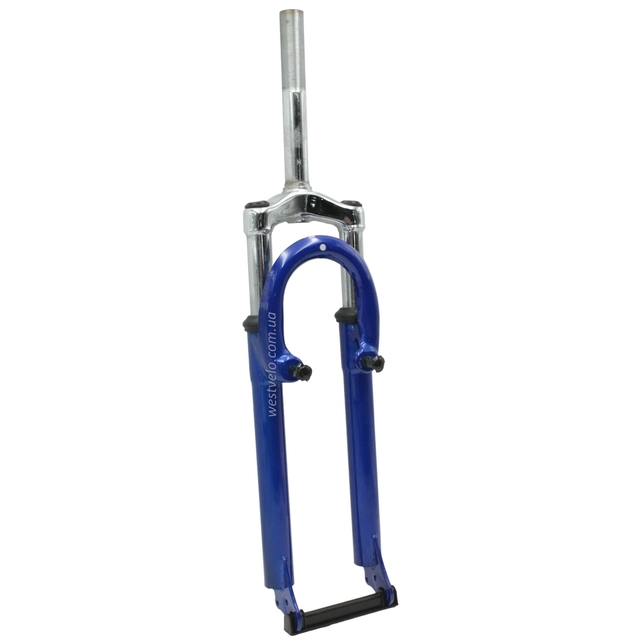 Вилка 26 аморт. різьб. китай V-brake шток L-200mm р.з L-100mm синя фото westvelo.com