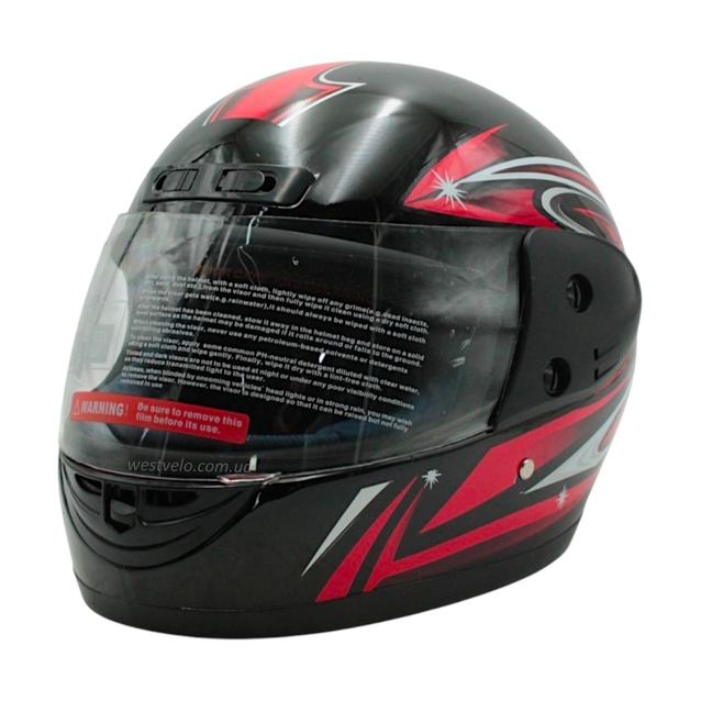 Мото шолом, закритий (L) AWN Helmet "109" чорний глянцевий фото westvelo.com