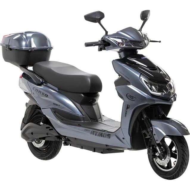 Електроскутер Corso «ATMOS» TS-731147, двигун 2000W, акумулятор 72V/35Ah графеновий, сірий, колеса 10" + 1 ящик. акум фото westvelo.com