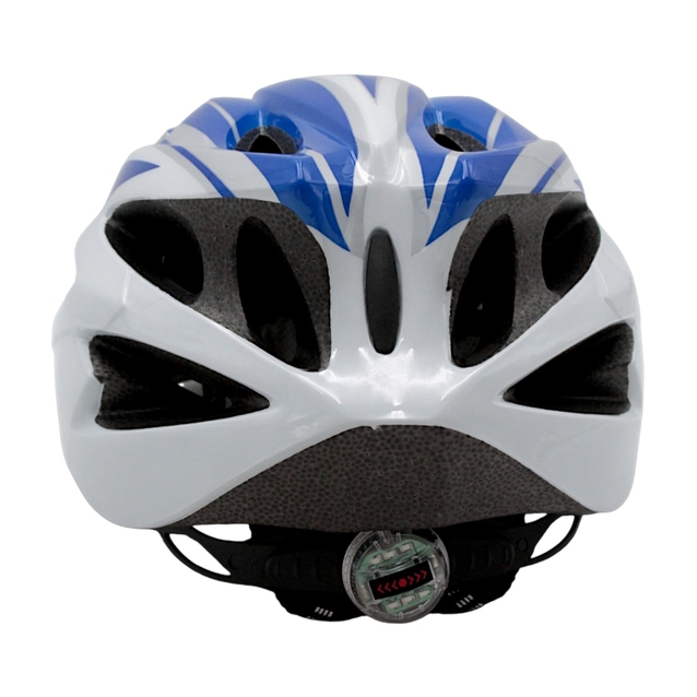 Вело шолом "TK Sport" 074 (56 см) з мигалкою, біло-синій фото westvelo.com