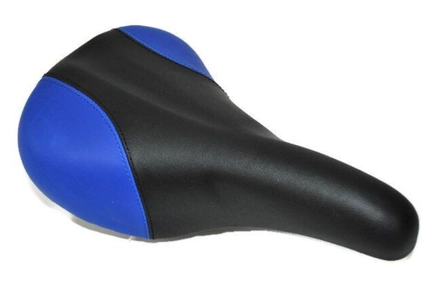 Сідло дитяче чорне з синіми вставками з катафотом