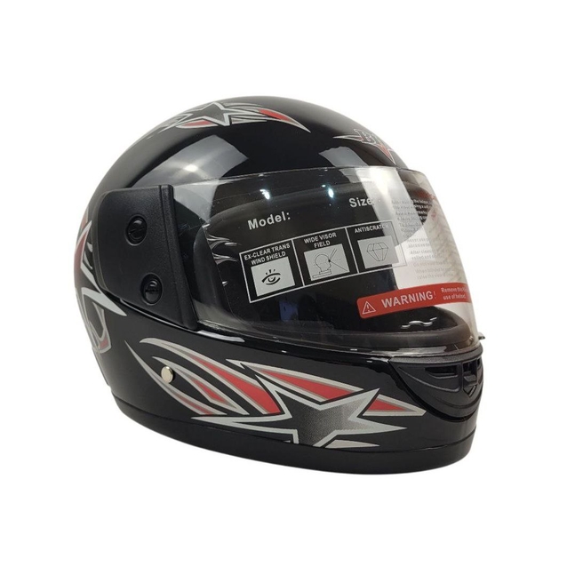 Мото шолом, закритий (L 59-60) BLD, чорний (зірка), глянець (825) фото westvelo.com