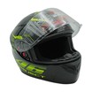 '''Мото шолом, закритий (M)  "222" Чорно-зелений, глянцевий фото westvelo.com
