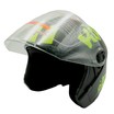 Мото шолом, відкритий (XS 53-54) F2-707, чорно-салатовий, матовий, з відкидними окулярами фото westvelo.com