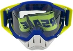 Мото окуляри Кросс-ендуро "MO-7" жовто-сині з прозорими лінзами фото westvelo.com