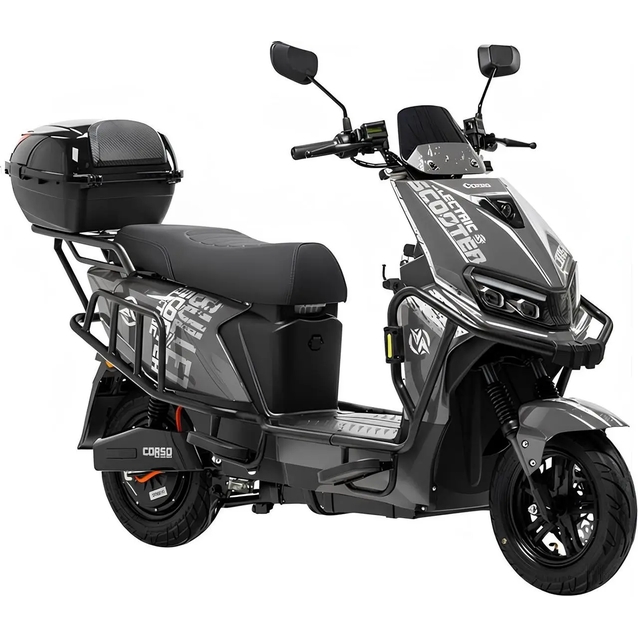 Електроскутер Corso «BULLET» BT-926345, двигун 2500W, акумулятор 72V/40Ah літій-залізо-фосфатний, сірий, колеса 12" фото westvelo.com