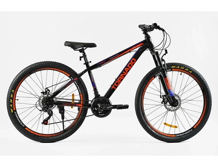 Велосипед 27.5 ST Corso «TORNADO» TR-27029 сталь 15.5", (к-т SHIMANO) чорно-помаранчевий