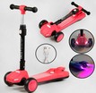 Самокат дитячий 3-х колісний, Best Scooter LT-11746 рожевий, колеса PU Ø120mm/90mm, пластмасовий, світло, звук машини, дим, складне кермо фото westvelo.com