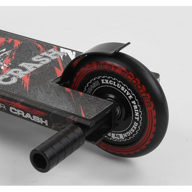 Самокат трюковий Best Scooter «CRASH» 67839 чорно-червоний, HIC-система, пеги, AL диск та дека, колеса PU Ø110mm, ширина керма - 57 см фото westvelo.com