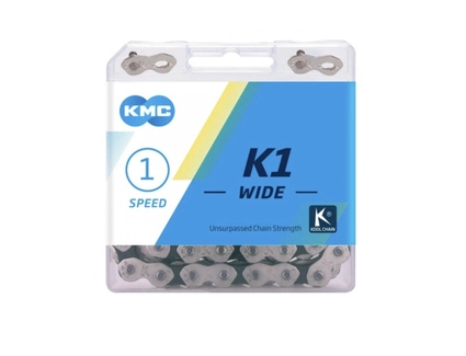 Ланцюг одношвидкісний 110 ланок KMC K1-W пластик BMX Silver/Black (1/2 X 1/8) + замок