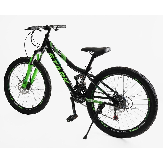 Велосипед 24 ST Corso «STARK» SK-24062 сталь 12", (к-т Saiguan) чорно-салатовий фото westvelo.com