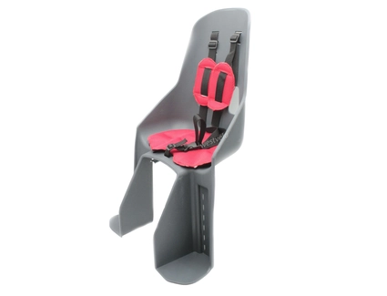 Крісло дитяче, пластик, на зад. багажник, з м'ягкою підкладкою, темно-сіре