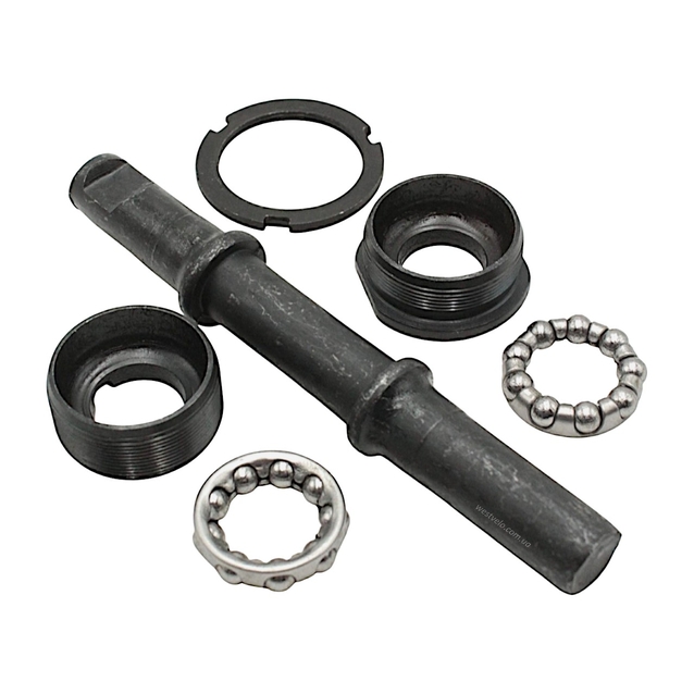 Каретка Україна Бубон (вал + чашки + віночки) L-143mm. (чорний вал) фото westvelo.com