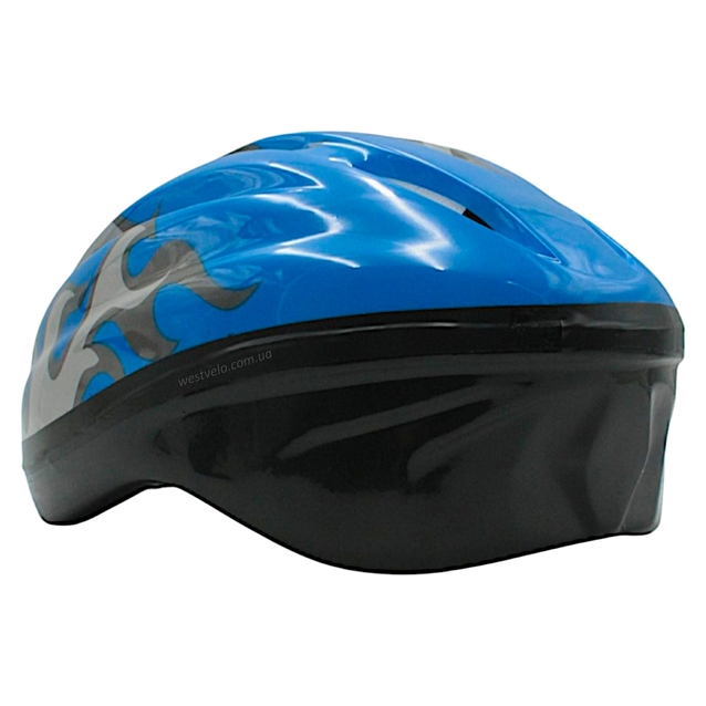 Вело шолом "TK Sport" 602 сіро-синій "Полум'я", окружність 57 см фото westvelo.com