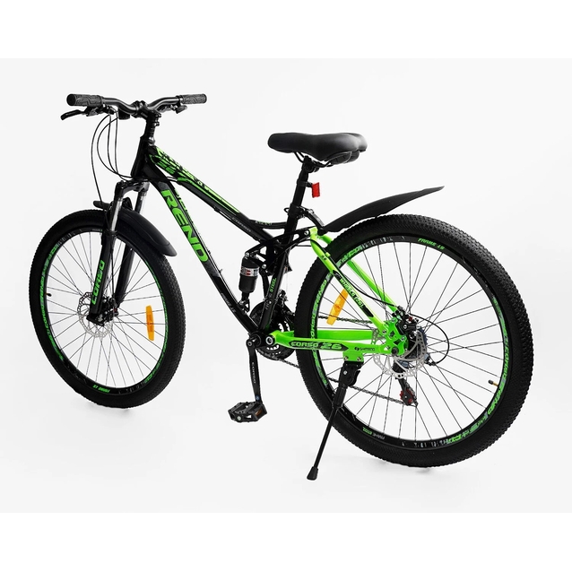 Велосипед 26 ST Corso «REND» RD-11320 сталь 15", (к-т SHIMANO) чорно-салатовий фото westvelo.com