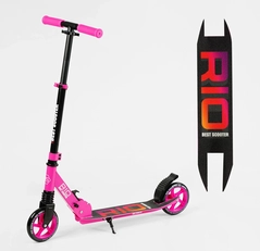Самокат дитячий 2-х колісний, Best Scooter «RIO» 21071, Ø145mm, передній амортизатор, AL гальмо, рожевий