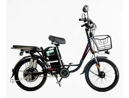 Електровелосипед 22 ST Corso «SHADOW» SH-9038-7 сталь, двигун 500W, акумулятор 48V 20Ah літієвий, чорно-червоний