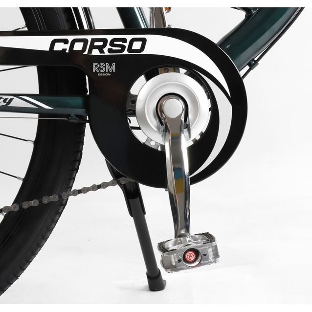 Міський велосипед 28 ST Corso «LIBERTY» LR-28193 сталь 20", (к-т SHIMANO) темно-зелений + кошик фото westvelo.com