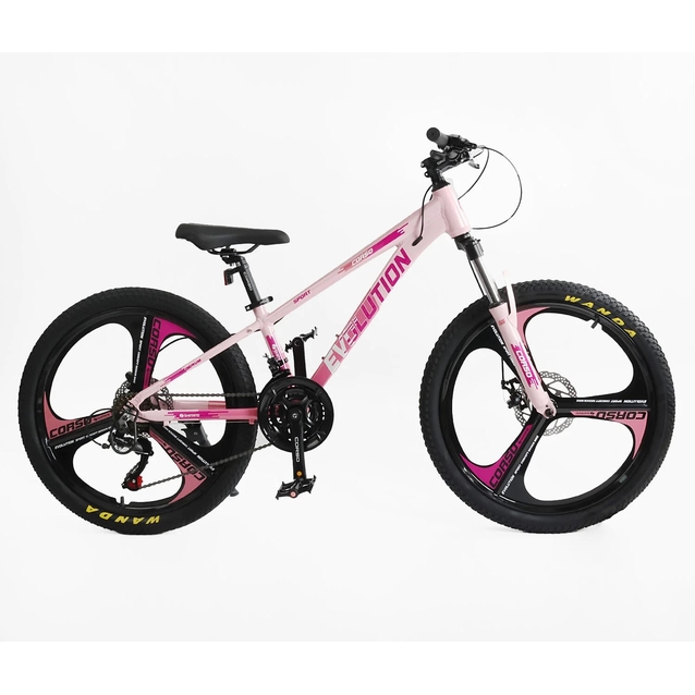 Велосипед 24 AL Corso «EVOLUTION» EV-24101 алюміній 11", (к-т SHIMANO) рожевий фото westvelo.com