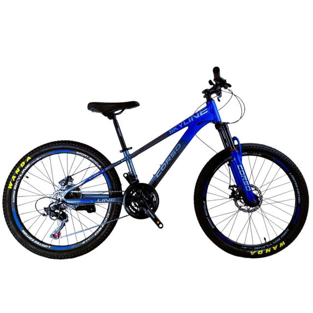 Велосипед 24 AL Corso «SKYLINE» SL-40602 алюміній 11", (к-т SHIMANO) сіро-синій фото westvelo.com