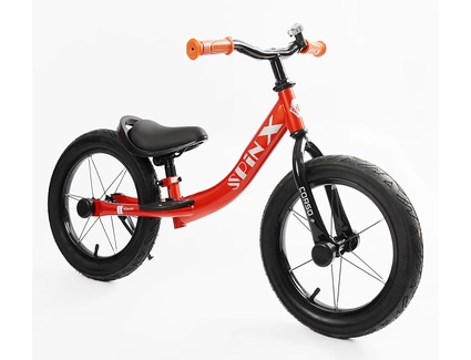 Велобіг 14 Corso надувні колеса, сталева рама «SPIN-X» PX-280-14 червоний, підніжка, підставка для ніг, дзвіночок